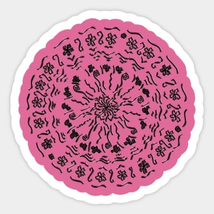 The VERY First Mandala - black Sticker